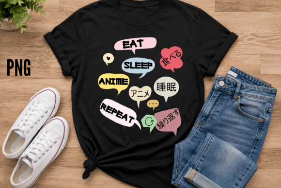 Eat Sleep Anime Repeat PNG