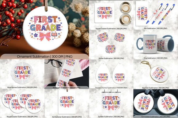 First Grade Bow School Sublimation PNG: The Ultimate Classroom Design Kit