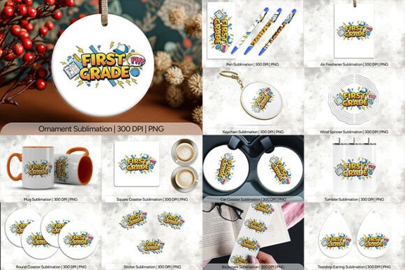 First Grade School Kids Sublimation PNG: A Complete Creative Resource