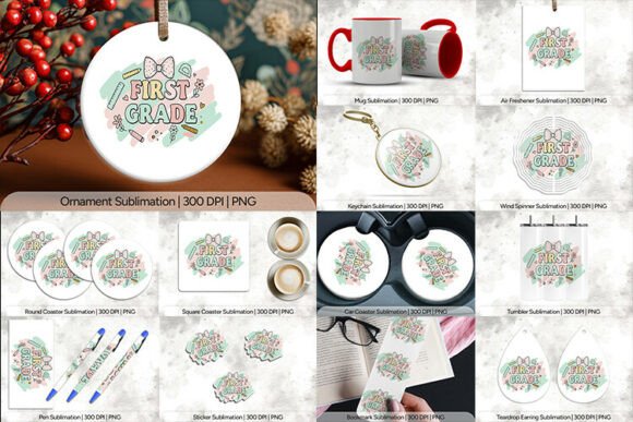 First Grade Sublimation PNG Bundle: Elevating Classroom Creativity and Small Business Growth