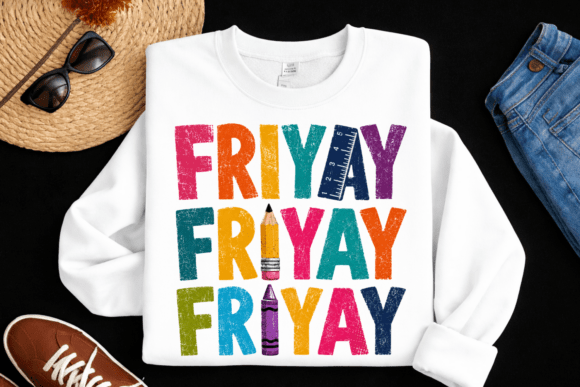 Friyay Teacher PNG: Elevate School Branding with Vibrant Design