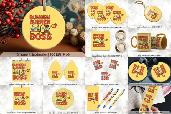 Ignite Your Creativity with the Bunsen Burner Boss Science PNG Design Collection