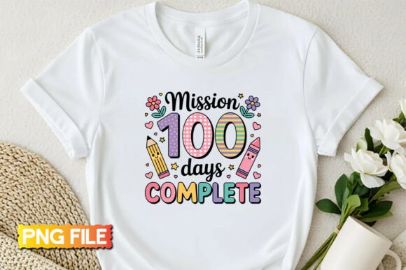Mastering the Milestone: Mission 100 Days Complete PNG Design for Educators