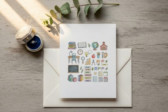 School Supplies and Study Concepts Icons for Creatives