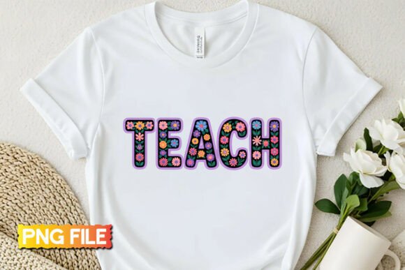 Teach PNG Floral Shirt Design: A Creative Asset for Educators