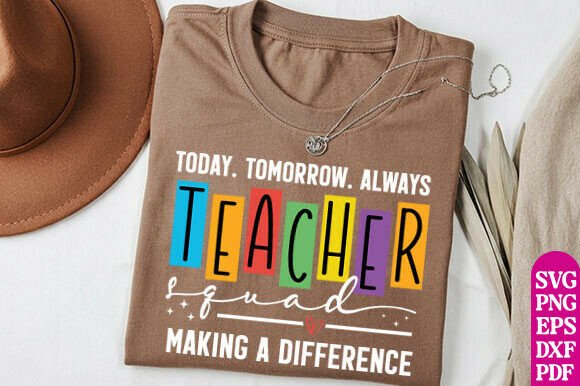 Teacher Squad PNG: Colorful Teacher SVG Design